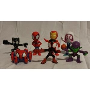 Lot Of 7 Marvel Spidey and His Amazing Friends 2.5" Action Figures
